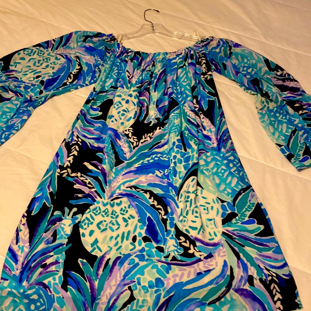 Nevie Dress in Bright Navy Alotta Colada